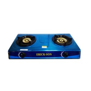 Estufa De Mesa ERICKSON de Gas | 2 Horinllas | Con Chispero | Acero Inoxidable