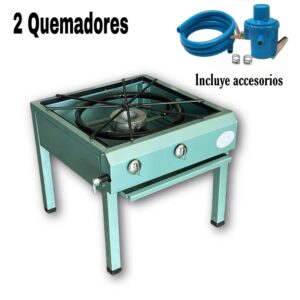Estufa industrial | 1 Hornilla | 2 Quemadores | Extra Grande | Con Accesorios
