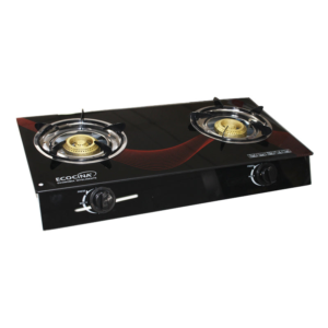 Estufa de Mesa ECOCINA de Gas | 2 Hornillas | Vidrio Templado | Quemadore de Hierro Fundido