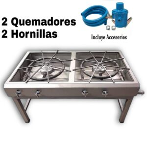 Estufa industrial | 2 Hornilla | 2 Quemadores | Extra Grande