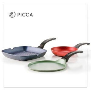 Juego de Sartenes PICCA | 3 Piezas | Antiadherente de Mármol | PI003SSMM