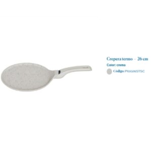 TERMO Sartén Crepera | PICCA | 26 cm | antiadherente Xylan Plus | Color Crema