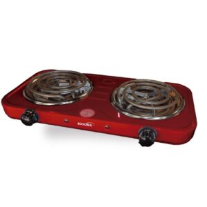 Estufa Eléctrica ECOCINA | 2 Hornillas | ROJO 1000W