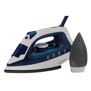 Plancha de Vapor PICCA | Suela Antiadherente | Blanco y Azul | PIIR028