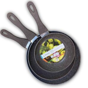 Juego de Sartenes PICCA | 3 Piezas Marmol | 20", 24", 28"cm | Color Cafe