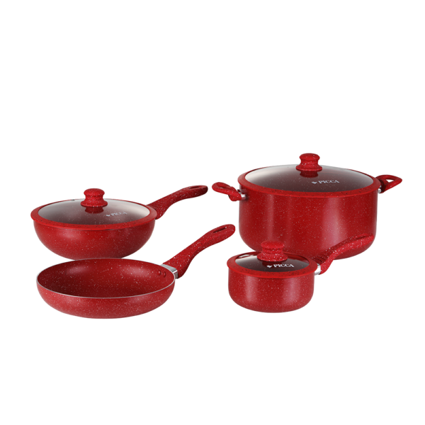 Bateria de Cocina PICCA 7 Piezas | VERONA color Rojo