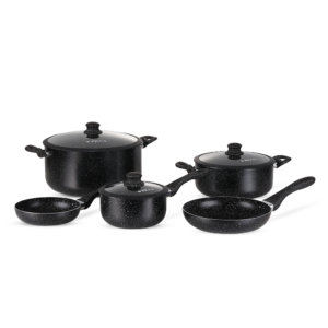 Batería de Cocina PICCA | GRAVINA 8 Piezas | Color Negro PI008BMN