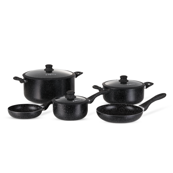 Batería de Cocina PICCA | GRAVINA 8 Piezas | Color Negro PI008BMN